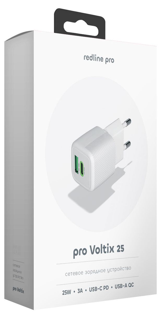 Сетевое зарядное устройство GaN Redline pro NQC-6 25W QC+PD белое
