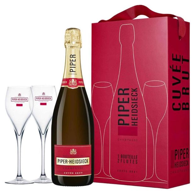 фото Шампанское piper-heidsieck светлое брют франция, 0,75 л + 2 бокала