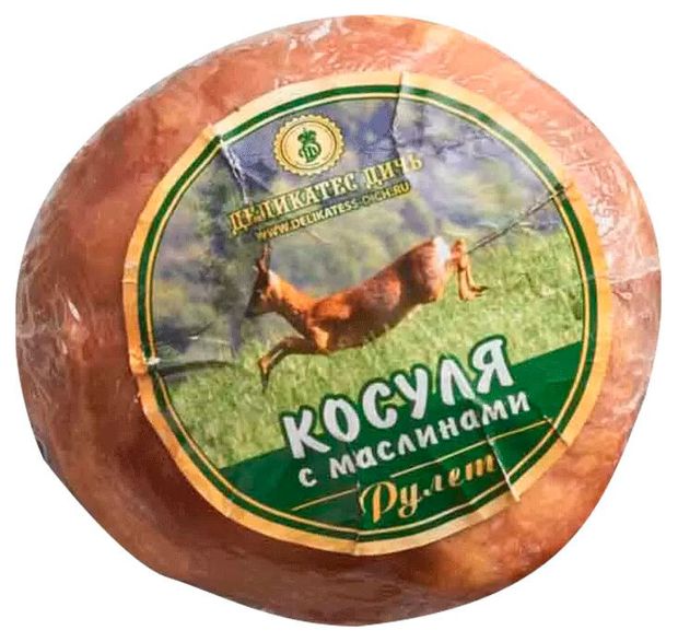 Рулет варено-копченый Деликатес Дичь Косуля с маслинами шар 315 г 564₽
