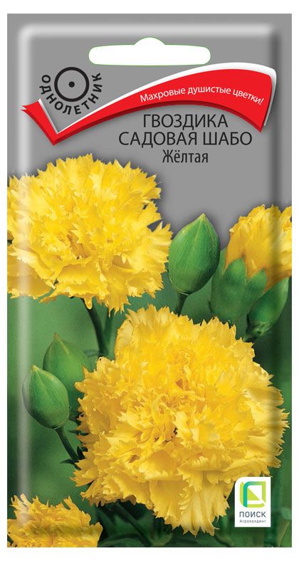 Семена Поиск Гвоздика садовая Шабо Желтая, 0,1 г