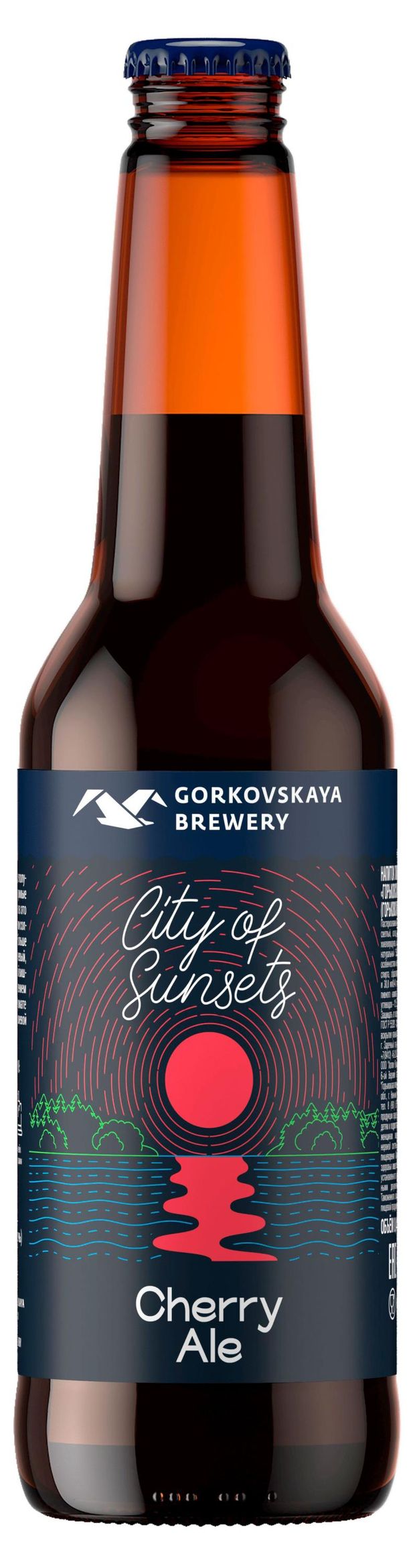Пивной напиток Горьковская Пивоварня City of Sunsets Cherry Ale неосветленный нефильтрованный, 440 мл