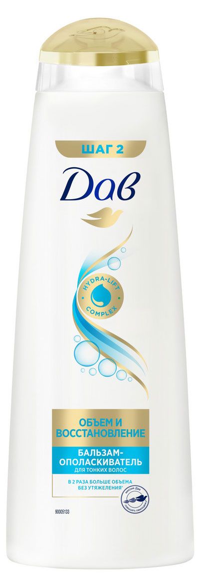 Бальзам-ополаскиватель для волос Дав Объем и восстановление 350 мл 270₽