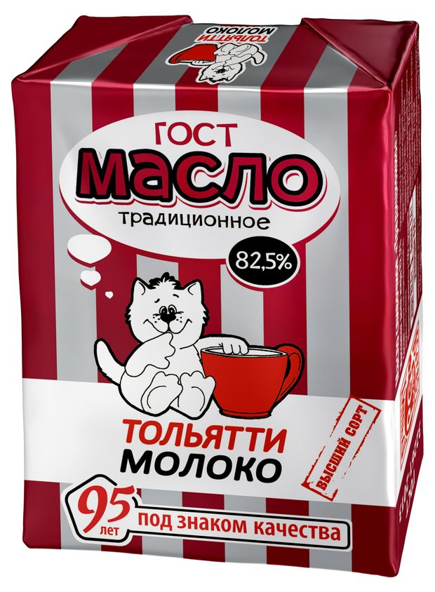 Масло сливочное Тольяттимолоко Традиционное 82,5%, 180 г