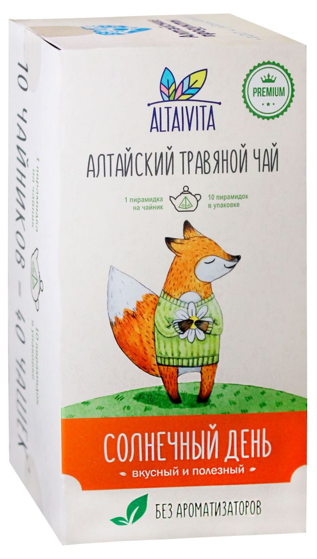 Чай зеленый AltaiVita Солнечный день с травами 10x4 г 200₽