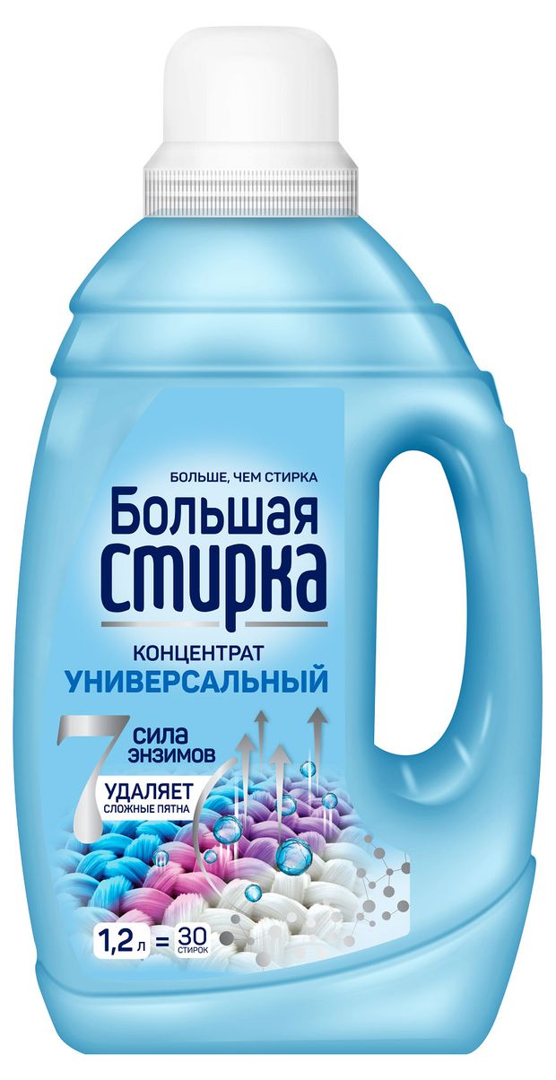 Гель-концентрат для стирки Большая Стирка Universal Универсальный 2 в 1 12 л 480₽