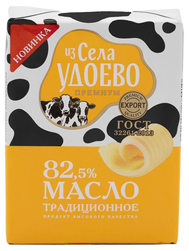 Масло сливочное Из села Удоево Традиционное 82,5% БЗМЖ, 180 г
