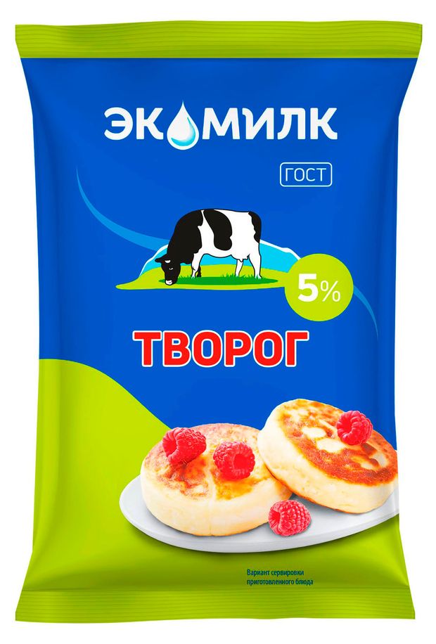 Творог Экомилк брикет 5% БЗМЖ, 180 г