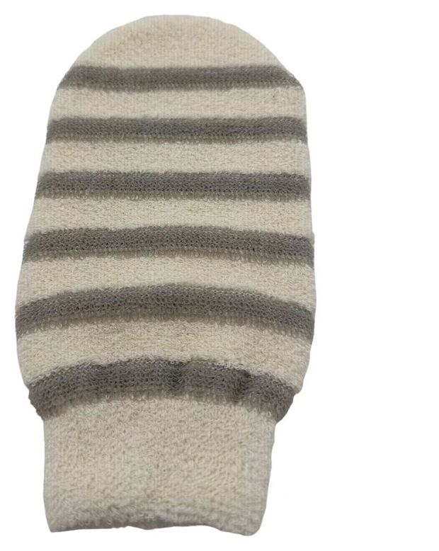 Мочалка-рукавица синтетическая в полоску, 11х22 см