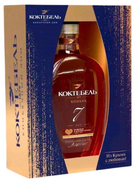 Коньяк Коктебель 7 лет в подарочной упаковке Россия, 0,5 л