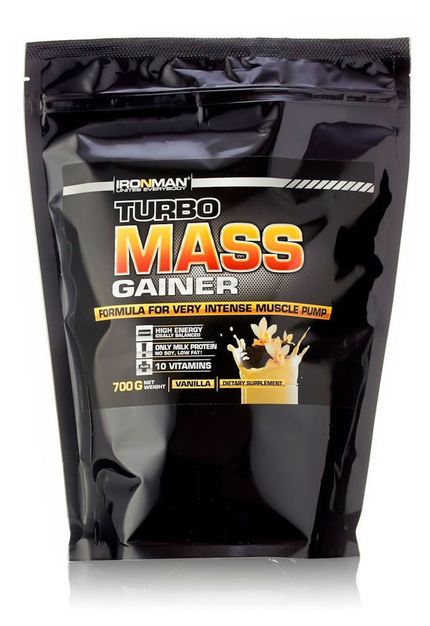 Гейнер IronMan Turbo Mass ваниль 700 г 730₽