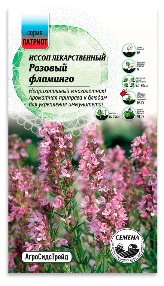 Семена Патриот Иссоп лекарственный Розовый фламинго, 0,3 г