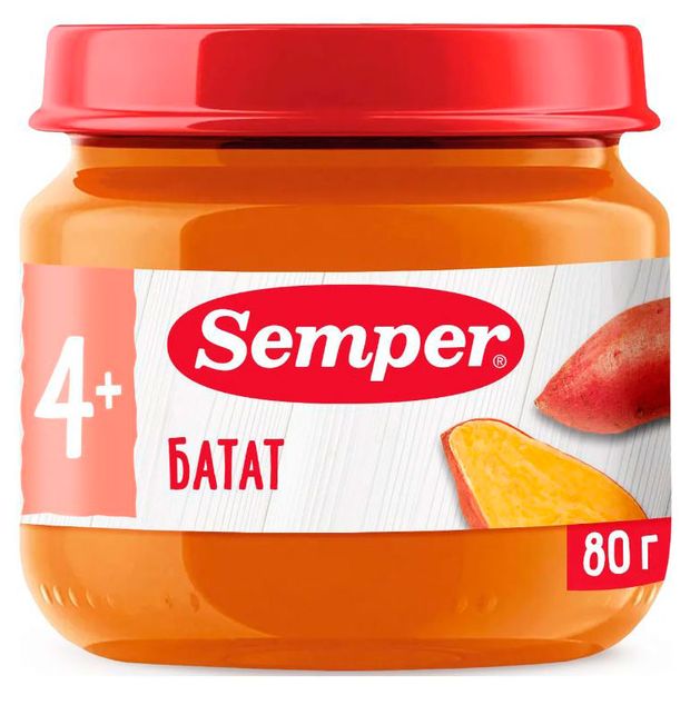 Все для детей Пюре овощное Semper Батат с 4 мес., 80 г