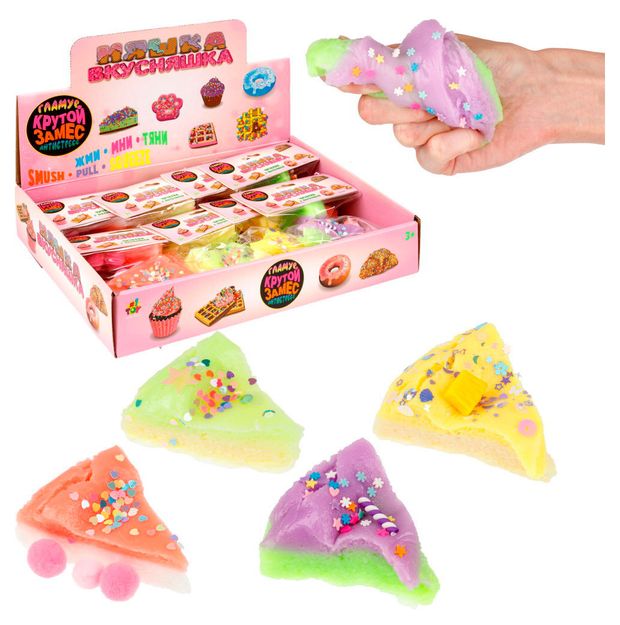 Игрушка-антистресс 1TOY Крутой замес Чизкейк с посыпкой, 1 шт в ассортименте