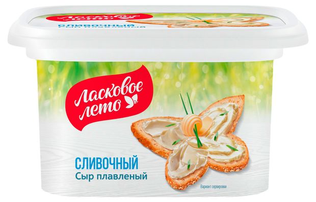 Сыр плавленый Сливочный Ласковое лето 45% БЗМЖ, 350 г