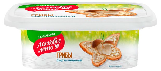 Сыр плавленый Ласковое лето с грибами 45% БЗМЖ, 170 г