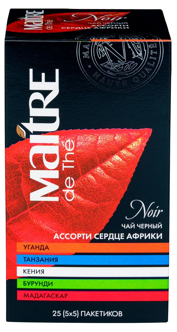 Чай черный Maitre de The Сердце Африки ассорти в пакетиках 25х2 г 100₽