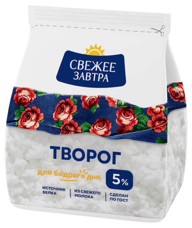 Творог рассыпчатый Свежее Завтра 5% БЗМЖ, 200 г