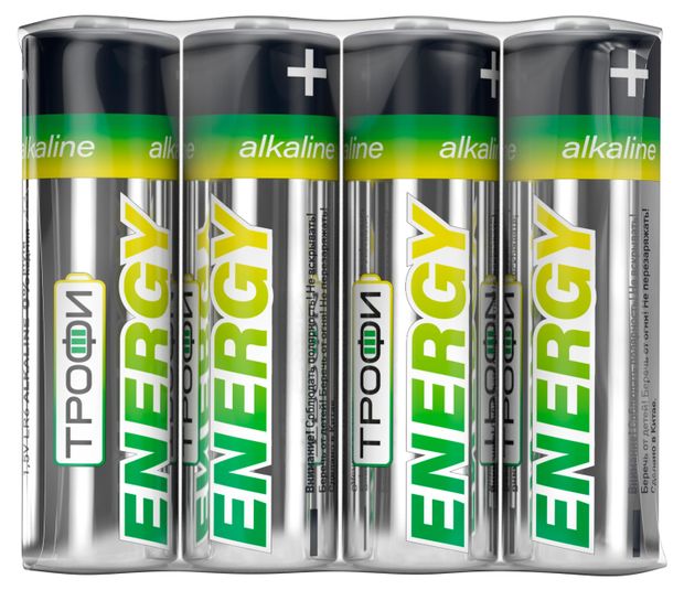 Батарейки Трофи LR6-4S Energy Alkaline 4 шт 100₽