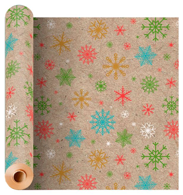 Бумага упаковочная АШАН Красная птица крафт 1 м 1 шт в ассортименте 69₽