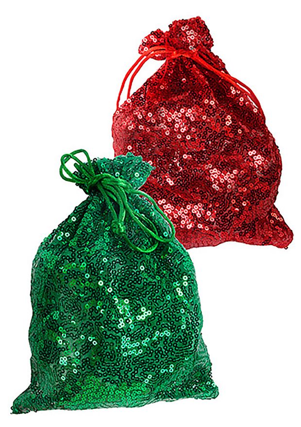 Мешок подарочный GrandGift с пайетками 16х22 см 1 шт в ассортименте 75₽