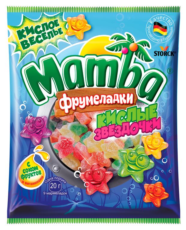 Мармелад Mamba кислые звездочки Германия, 70 г