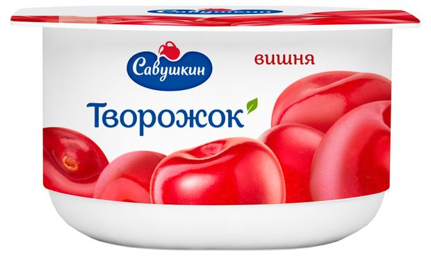 Творожок Савушкин вишня 3.5%, 120 г