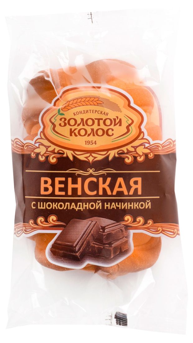 Булочка Золотой Колос Венская с шоколадной начинкой, 75 г