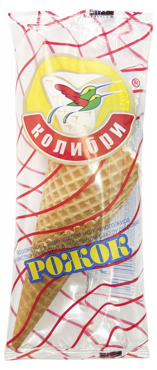 Мороженое Лакомство Колибри ванильное в сахарном рожке ЗМЖ, 100 г