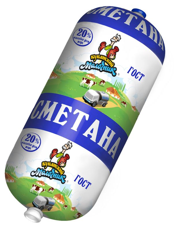 Сметана Кубанский молочник 20%, 370 г