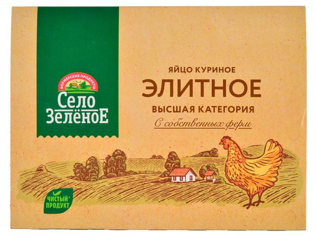 Яйцо куриное Село Зеленое элитное высшая категория СВ цвет в ассортименте, 6 шт