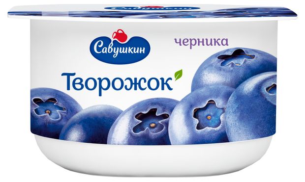 Творожок Савушкин черника 3,5% БЗМЖ, 120 г