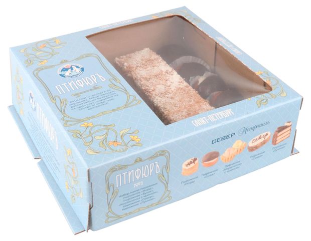 Набор бисквитных пирожных Птифюръ Север Северное сияние, 750 г