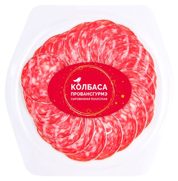 Колбаса сыровяленая полусухая АШАН Золотая птица провансгурмэ нарезка 80 г 139₽