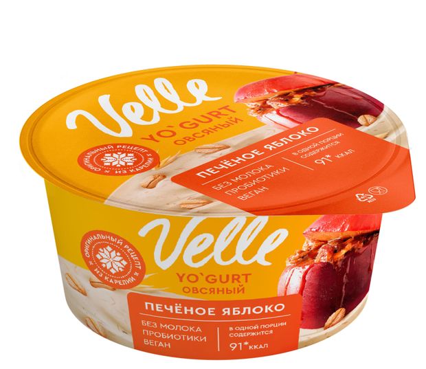 Продукт овсяный Velle Vegan Йогурт печеное яблоко, 140 г