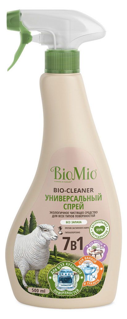 фото Чистящее средство biomio экологичное гиппоаллергенное универсальное 7в1 без запаха, 500 мл