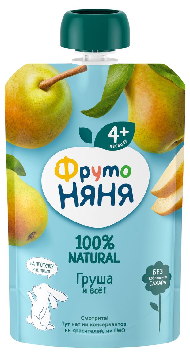 Пюре ФрутоНяня из груш гипоаллергенное с 4 мес. без сахара, 90 г