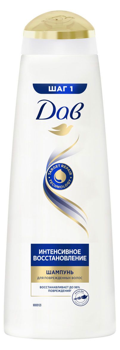 Шампунь для поврежденных волос женский Дав Интенсивное восстановление, 380 мл