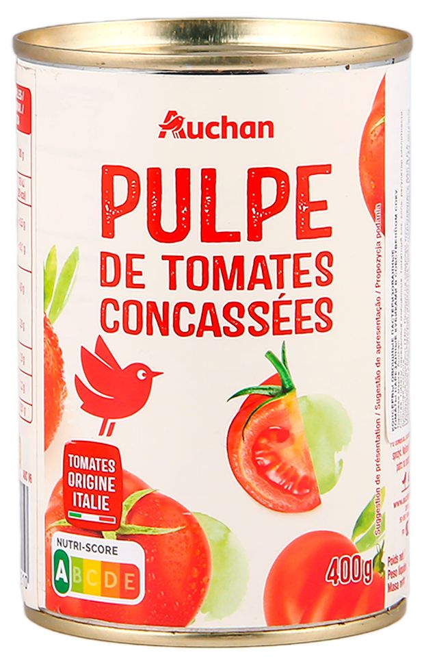 Томаты резаные АШАН Красная птица консервированные Италия, 400 г