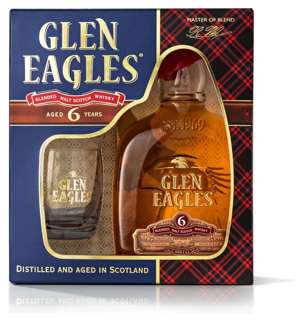 Виски Glen Eagles 6 лет Россия, 0,7 л + бокал