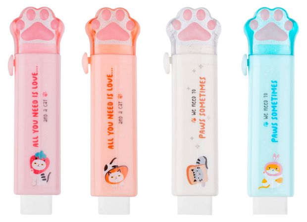 Ластик Meshu Cat Paw 93х28х17мм, 1 шт в ассортименте