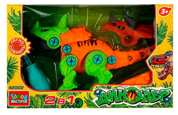 Конструктор Город мастеров 2 в 1 с отвёрткой Динозавр 320₽