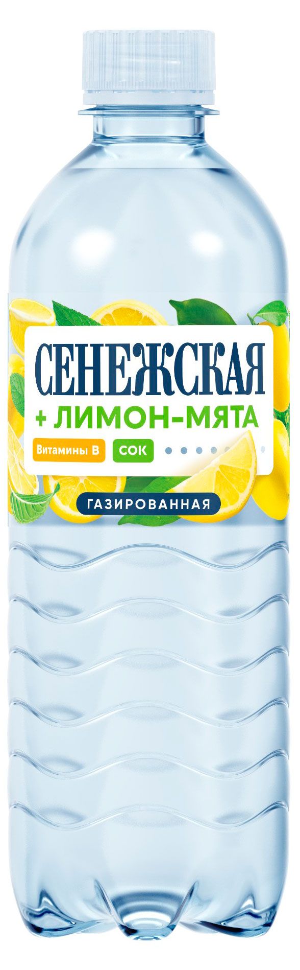 Вода питьевая Сенежская со соком лимона и мяты газированная, 500 мл