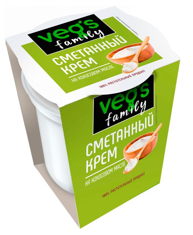 Крем сметанный Veg's Family Vegan на основе кокосового масла 20%, 320г