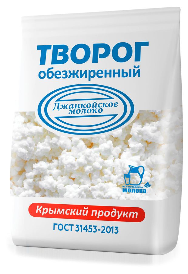 Творог рассыпчатый обезжиренный Джанкойское молоко ГОСТ 0% БЗМЖ, 450 г