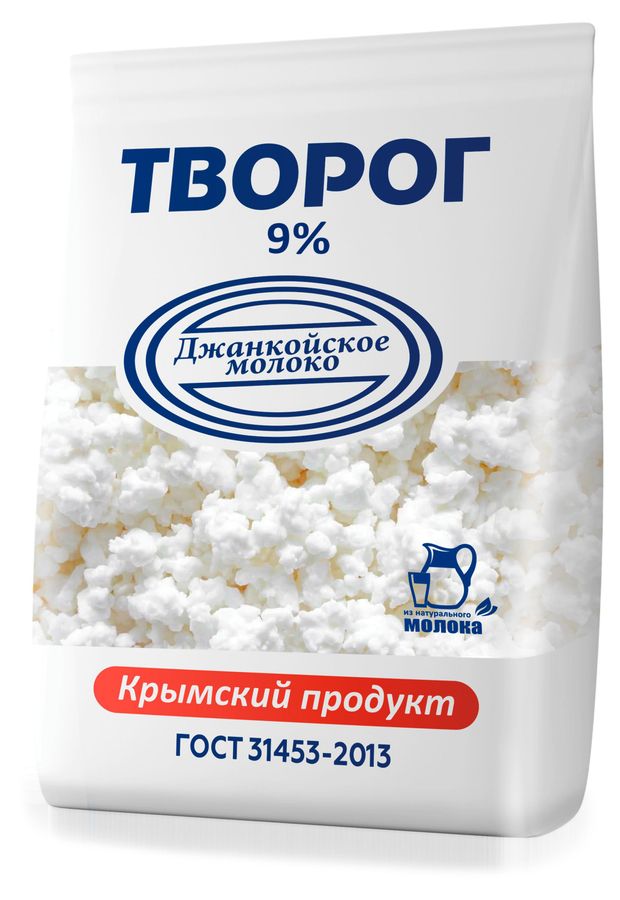 Творог рассыпчатый зернистый Джанкойское молоко ГОСТ 9% БЗМЖ, 450 г