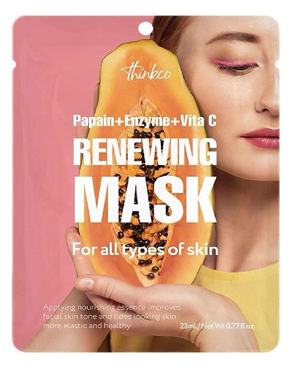 Маска тканевая Thinkco Papain+Enzyme+Vita C, 23 мл