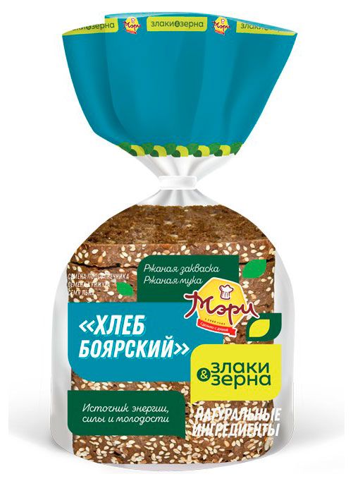 Хлеб ржано-пшеничный Мэри Боярский с подсолнечником на закваске нарезка, 300 г