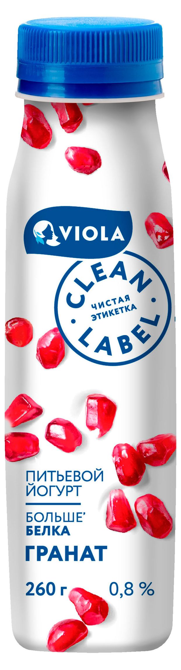 Йогурт питьевой Viola Clean Label Гранат 0,8% БЗМЖ, 260 г