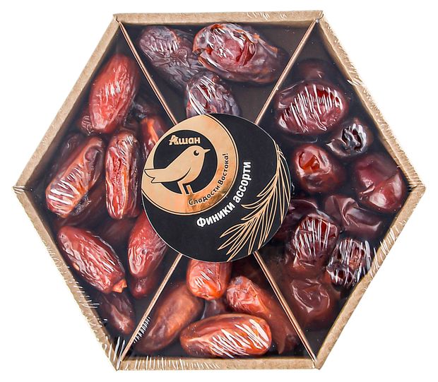 Набор фиников АШАН Золотая птица ассорти 365 г 320₽