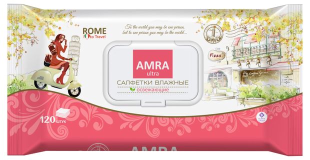Салфетки влажные AMRA Rome освежающие, 120 шт